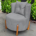 Ver imagem 2 de Kit 2 Poltronas Orgânica Curva Luna Veludo Cinza Claro - Montanaris Decor