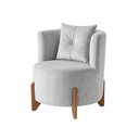 Ver imagem 6 de Kit 2 Poltronas Orgânica Curva Luna Veludo Cinza Claro - Montanaris Decor