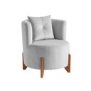 Ver imagem 5 de Kit 2 Poltronas Orgânica Curva Luna Veludo Cinza Claro - Montanaris Decor