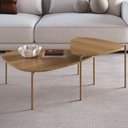 Ver imagem 2 de Kit 02 Mesas de Centro para Sala de Estar Pés Metálicos Adek A03 Hanover Dourado - Lyam Decor