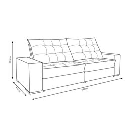 Sofá Retrátil e Reclinavel com Molas Ensacadas e Molas Bonnel Londres 2,90m Veludo Azul - 5