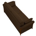 Ver imagem 7 de Sofá Living 3 Lugares 222cm Pés Madeira Roya M22 Veludo Marrom - Mpozenato