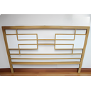 Ver imagem 2 de Cabeceira Cama Aço Ferro Robusto Cor Dourado Mdf Branco Largura 140cm Estilo Industrial Cb-06