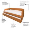 Sofá Cama com Cama Auxiliar Americana Luxo em Mdf Resistente Nobre Nature - 2