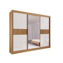 Ver imagem 1 de Guarda Roupa Casal com Espelho 3 Portas 6 Gavetas 100% Mdf Los Angeles Ripado D Doro Móveis -
