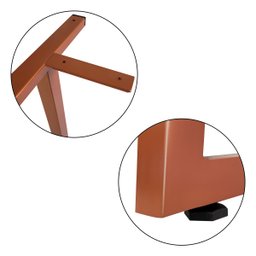Base Pé Mesa Jantar Copacabana Tampo Madeira 180 X 90 Cobre - 5