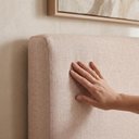 Ver imagem 4 de Cabeceira Painel Suspenso Casal 160 cm Luna Retangular Linho Rose Artte