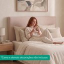 Ver imagem 6 de Cabeceira Painel Suspenso Casal 160 cm Luna Retangular Linho Rose Artte