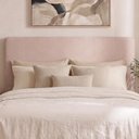 Ver imagem 2 de Cabeceira Painel Suspenso Casal 160 cm Luna Retangular Linho Rose Artte