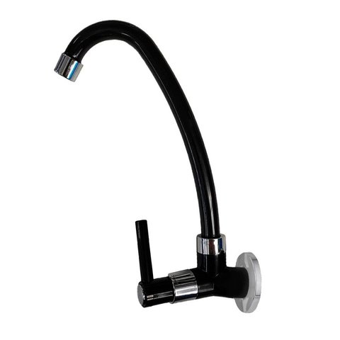 Torneira Abs Preta Cromada Pia Cozinha Parede - 1167 C70