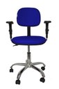 Ver imagem 2 de Cadeira Secretaria Bolt CR com Braco Regulavel - Couro Sintetico Corano - Azul