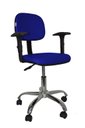 Ver imagem 1 de Cadeira Secretaria Bolt CR com Braco Regulavel - Couro Sintetico Corano - Azul