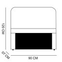 Ver imagem 6 de Kit Cabeceira e Calçadeira Baú Solteiro 0,90m Roma Corano - Pallazio Cinza