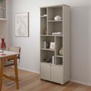 Ver imagem 3 de Livreiro Estante Multiuso 2 Portas 8 Nichos 71x185x35 Taurus Patrimar Off White