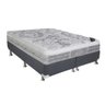 Cama Box King: Colchão Molas Ensacadas Castor Pocket Super Luxo Látex Push + Base CRC Suede Gray( - 1
