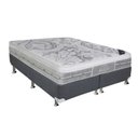Ver imagem 1 de Cama Box King: Colchão Molas Ensacadas Castor Pocket Super Luxo Látex Push + Base CRC Suede Gray(