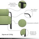 Ver imagem 3 de Poltrona Decorativa Sala de Estar Polatsk Base Industrial de Ferro Bouclê Verde Oliva G33 - Gran Bel