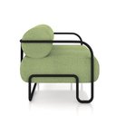 Ver imagem 7 de Poltrona Decorativa Sala de Estar Polatsk Base Industrial de Ferro Bouclê Verde Oliva G33 - Gran Bel