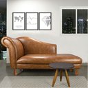 Ver imagem 1 de Divã Recamier Samartim 165 cm Corano Nozes Pés Retrô - D'Rossi