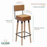 Banqueta Rustica Gourmet Com Encosto 70 Cm Pés Palito Cor:amarula - 2