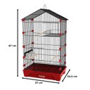 Ver imagem 2 de Gaiola Travas Plásticas Malha Fina para Periquito Quatiguá:preto+vermelho