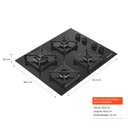 Ver imagem 2 de Cooktop Brastemp 4 Bocas a Gás Grades de Ferro Fundido e Chamas Especiais Bds62ae Bivolt