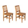 Kit 2 Cadeiras de Jantar Madeira Maciça Ripada Rústica Confort - Castanho - 1