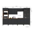 Ver imagem 4 de Armário de Cozinha Modulada Completa Fidelitá Nara 100% MDF 6 Peças 350cm 18 Portas 2 Gavetas com