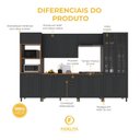 Ver imagem 5 de Armário de Cozinha Modulada Completa Fidelitá Nara 100% MDF 6 Peças 350cm 18 Portas 2 Gavetas com
