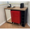 Ver imagem 1 de Barzinho adega vinho com bancada para embutir frigobar cervejeira ou adega em mdf