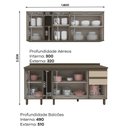 Ver imagem 7 de Cozinha Modulada Connect 6 Peças com Porta Toalha Duna/cristal - Móveis Henn
