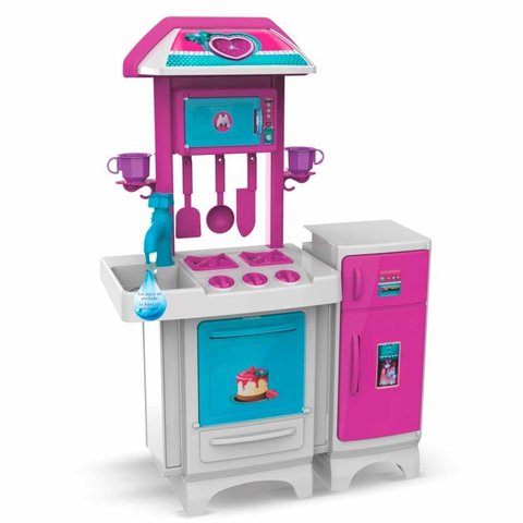 COZINHA COMPLETA COM ÁGUA MAGIC TOYS REF: 8074 - UN - PINK-BRANCO