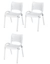 Ver imagem 2 de Cadeira Iso Base Branco Escola, Escritório - Kit 3 Un