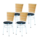 Ver imagem 1 de 4 Cadeiras para Mesa Branca Hawai Palha com Assento Floral:floral Preto