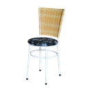 Ver imagem 2 de 4 Cadeiras para Mesa Branca Hawai Palha com Assento Floral:floral Preto