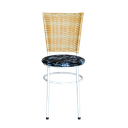 Ver imagem 3 de 4 Cadeiras para Mesa Branca Hawai Palha com Assento Floral:floral Preto