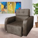 Ver imagem 1 de Poltrona Reclinavel Sala De Estar Safira Amamentação Marrom