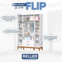 Ver imagem 4 de Guarda Roupa Infantil Flip 4 Portas Branco Acetinado - Reller