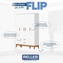 Ver imagem 2 de Guarda Roupa Infantil Flip 4 Portas Branco Acetinado - Reller