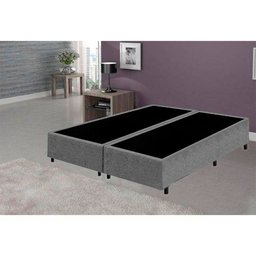 Base Box Queen Bipartido Santo Box Suede 40x158x198:cinza - 2
