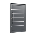 Ver imagem 1 de Porta Pivotante Alumínio Lambril Premium c/Pux.Esq. Elite Cinza 240x120 Brimak