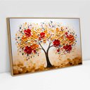 Ver imagem 2 de Quadro Decor Folhas 3d Dourado Branco Sala Quarto Casa Escritório