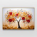 Ver imagem 3 de Quadro Decor Folhas 3d Dourado Branco Sala Quarto Casa Escritório