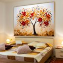 Ver imagem 1 de Quadro Decor Folhas 3d Dourado Branco Sala Quarto Casa Escritório