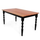 Ver imagem 2 de Mesa Retangular Pés Torneados Madeira Maciça 6 Lugares Gardênia Yescasa Preto/Marrom
