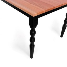 Mesa Retangular Pés Torneados Madeira Maciça 6 Lugares Gardênia Yescasa - 5