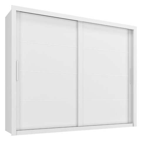 Guarda Roupa Casal 2 Portas de Correr 6 Gavetas Imperio 272 cm Branco Absoluto Zanz