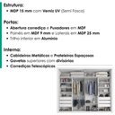Ver imagem 4 de Guarda Roupa Casal 2 Portas de Correr 6 Gavetas Imperio 272 cm Branco Absoluto Zanz