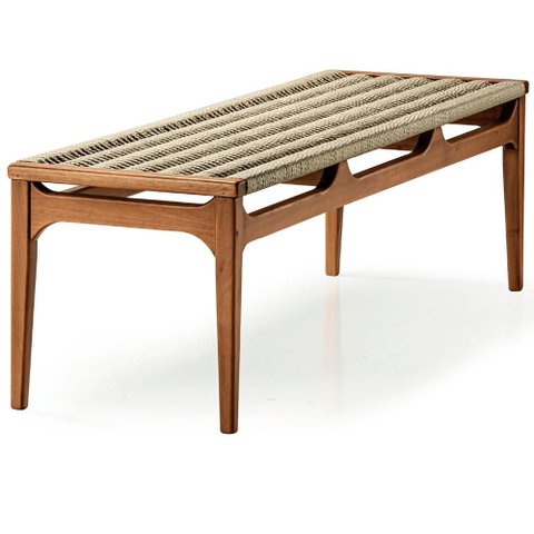 Banco Teare Ozki 153 Cm (largura) Madeira Eucalipto Cedro Corda Plana Rami