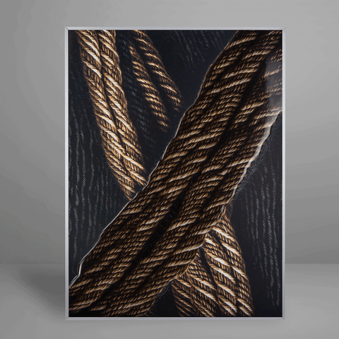 Quadro Decorativo Rustic Rope Relevo